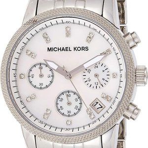 Michael Kors Women's Ritz Silver/Mother of Pearl Watch MK5020